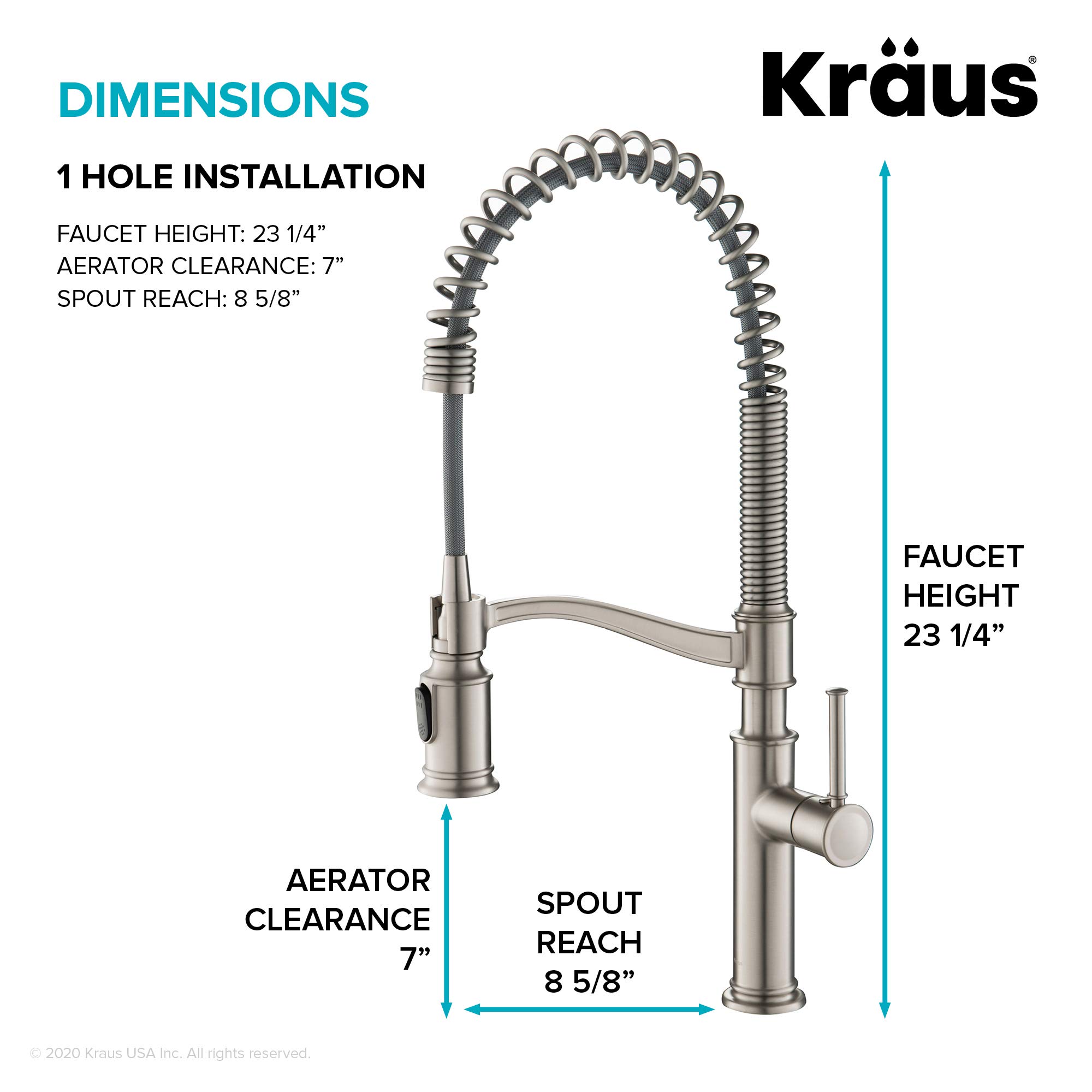 Kraus KPF-1683SFS Sellette Pull-Down Kitchen Faucet, Spot Free Stainless Steel