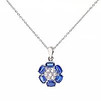 925 Sterling Silver Kyanite White Topaz Gemstone Pendant | Hallmarked Jewellery | Handmade Gifts For Girls, Women