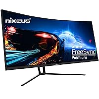 Nixeus EDG 34” Ultrawide 3440 x 1440 AMD Radeon FreeSync Certified 144Hz 1500R Curved Gaming Monitor with Tilt Only Stand (NX-EDG34S)