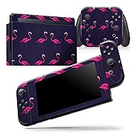 Compatible with Nintendo DSi XL - Skin Decal Protective Scratch-Resistant Removable Vinyl Wrap Cover - Tropical Neon Summer Flamingo