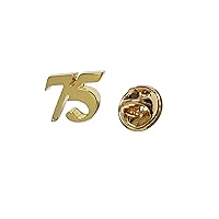 Gold Toned Age 75 Lapel Pin