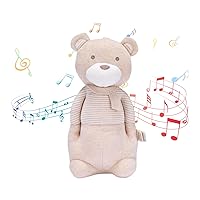 COTTONEBEBE Organic Baby Toys, Bear Stuffed Animal Toy with Lullaby Music for Infant Babies 0 3 6 12 to 36 Months Boy & Girl,Ideal Gift for Newborn