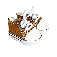 Canvas Sneakers Doll Shoes Fits 18 Inch Dolls and Kennedy and Friends Girl and Boy Dolls- 18 Inch Doll Shoes (Chocolate Brown)