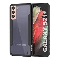 Punkcase Galaxy S21 Plus Case [Armor Stealth Series] Protective Military Grade Multilayer Cover W/Aluminum Frame [Clear Back] Ultimate Drop Protection for Your S21 Plus 5G (6.7