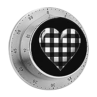 Racing Checkered Flag Heart Kitchen Timer 60 Minute Countdown Cooking Timer for Home Study