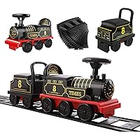 Ride on Train Toys Electric Train Set with Track 2 Seaters Cargo Car,Music,Light Christmas Birthday Gifts for Toddlers Kids Boys Girls (Ride on Train Toys)