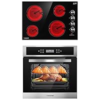 AMZCHEF Oven with 30 Inch Electric 4 Burners Cooktop