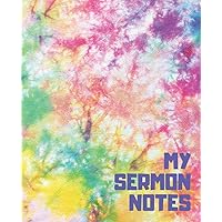 My Sermon notes journal for Teens (and not) ONLY Rainbow Tie Dye Cover: A fun and helpful journal to help you write notes during church time! 7.5