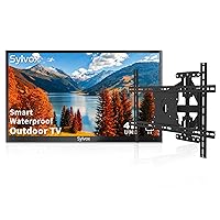 SYLVOX 43 inch Outdoor TV, 4K Weatherproof TV with TV Wall Mount, IP55 Waterproof 1000nits Brightness, for Partial Sun Areas