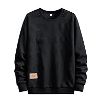 Mens Sweater Crew Neck Long Sleeve Knitted Pullover Sweaters Regular Fit Graphic Pullovers Tops