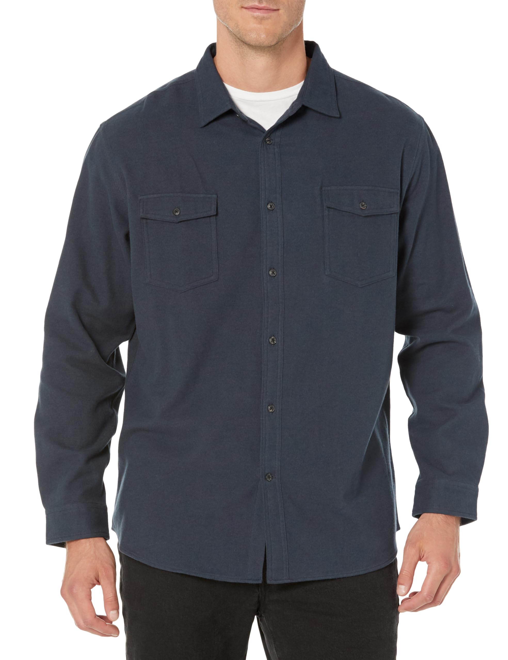 Amazon Essentials Men's Regular-Fit Long-Sleeve Two-Pocket Flannel Shirt