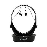 TV Headphones Wireless for Seniors - Comfortable TV Ears for Clear Audio - Best Wireless Headphones for TV Watching - Smart RF Technology with 100ft Range Transmission.