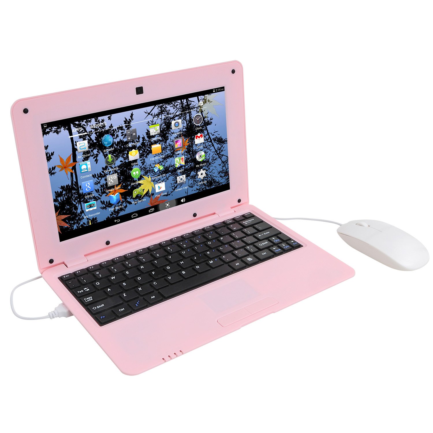 Goldengulf 10.1 Inch Portable 8GB Computer Laptop PC Quad Core Android 6.0 Mini Netbook Slim and Lightweight Notebook Webcam Netflix YouTube Google Player Flash (Pink)