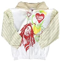 Old Glory Bob Marley - Womens Love Juniors Zip Hoodie Medium White