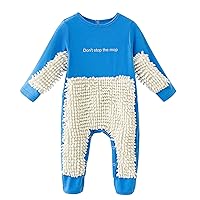 Newborn Baby Mop Rompers Toddler Boys Girls Crawling Onesie Jumpsuit Outfit Infant Funny Long Sleeve Solid Clothes