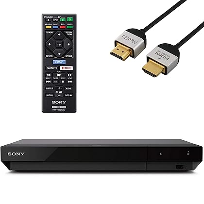 Sony UBP-X700 Streaming 4K Ultra HD 3D Hi-Res Audio Wi-Fi and Built-in Blu-ray Player with A NeeGo 4K HDMI Cable and Remote Control- Black