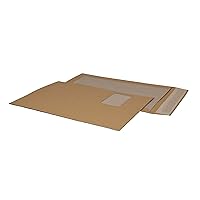 Bong 14008 Card-Backed Envelopes C4 Kraft Paper 120 g/m² Grey Cardboard 450 g/m² Self Adhesive with Covering Strips 100 Pieces Brown