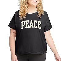 Hanes Womens Originals Graphic T-Shirt, Cotton Tees for Available in Plus Fashion-t-Shirts, Black Peace Arc, 2X US