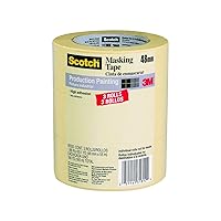 Scotch Painter's Tape Contractor Grade Masking Tape, 3 Rolls, 1.88 in x 60.1 yd, Holds to Surfaces For Up to 3 days, Removes Easily Without Leaving Sticky Residue, Interior & Exterior Use (2020-48EP3)