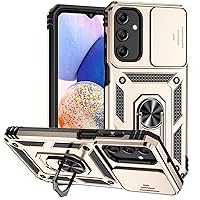 Case for Galaxy A15,Military Grade Car Holder Protection [Built-in Kickstand] Metal Ring Holder Dual-Layer Heavy Duty TPU+PC Shockproof Phone Case for Samsung Galaxy A15 5G/4G (Gold)