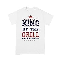 Funny Grilling White T-Shirt King of The Grill The Man The Myth The Legend America Beer BBQ Meat