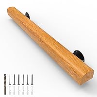 1FT Wood Stair Handrails Wall Mount, Hand Railings for Stairs Indoor Outdoor, Non-Slip Staircase Handrail for Corridor, Lofts, Patio, Kindergarten Guardrail (Size: 1ft)