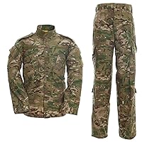 Mens Military Uniform ACU Camo Jacket and Airsoft Pants Army Combat Multicam Shirt Tactical Hunting Paintball Pants Set