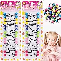 28 Pcs Hair Ties 12mm Ball Bubble Ponytail Holders Colorful Elastic Accessories for Kids Children Girls Women All Ages (Azure/Yellow/Purple/Lime/Pink/White/Magenta)