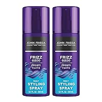 John Frieda Anti Frizz, Frizz Ease Dream Curls Daily Styling Spray for Curly Hair, Revitalizes Natural Curls, 2-6.7 Oz