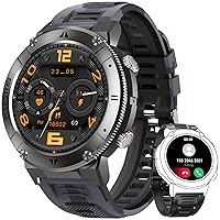 EIGIIS Military Smart Watches for Men(Answer/Call) 1.32'' Rugged Outdoor Smartwatch Health Fitness Tracker with Heart Rate Monitor Tactical Pedometer Smart Watch for Android iOS Phones