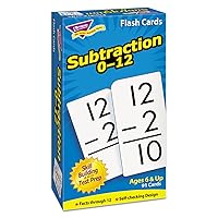 Trend Enterprises: Subtraction 0-12 Skill Drill Flash Cards, Great for Skill Building and Test Prep, Self-Checking Design, 91 Cards Included, for Ages 6 and Up