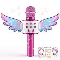 Kids Unicorn Wings Karaoke Microphone Toy - Portable Voice Changer Wireless Karaoke Machine Fun and Interactive Ideas Gift for Toddlers Kids Ages 3-16 Perfect for Halloween Christmas Birthday Parties