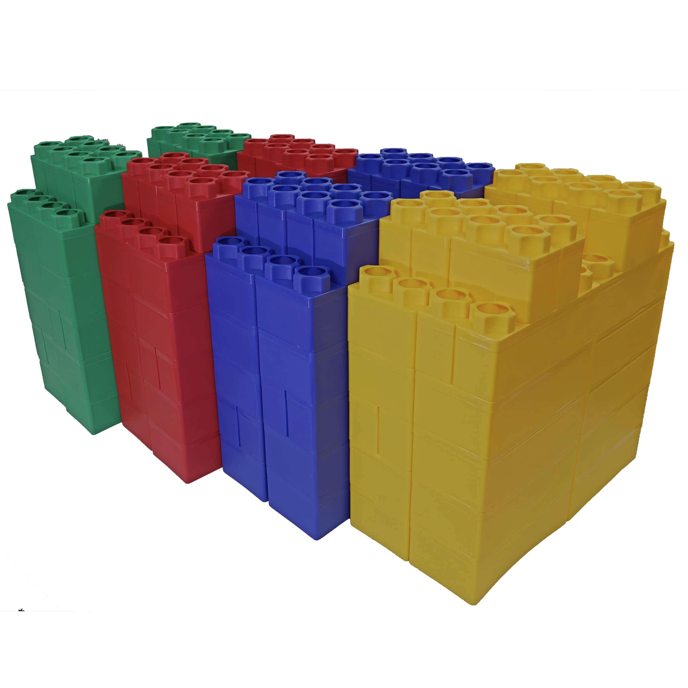 BiggoBlocks 96pc Jumbo Blocks Set | Made in The USA | 80 Large Blocks | 16 Small Blocks | 4 Colors Red Yellow Green Blue