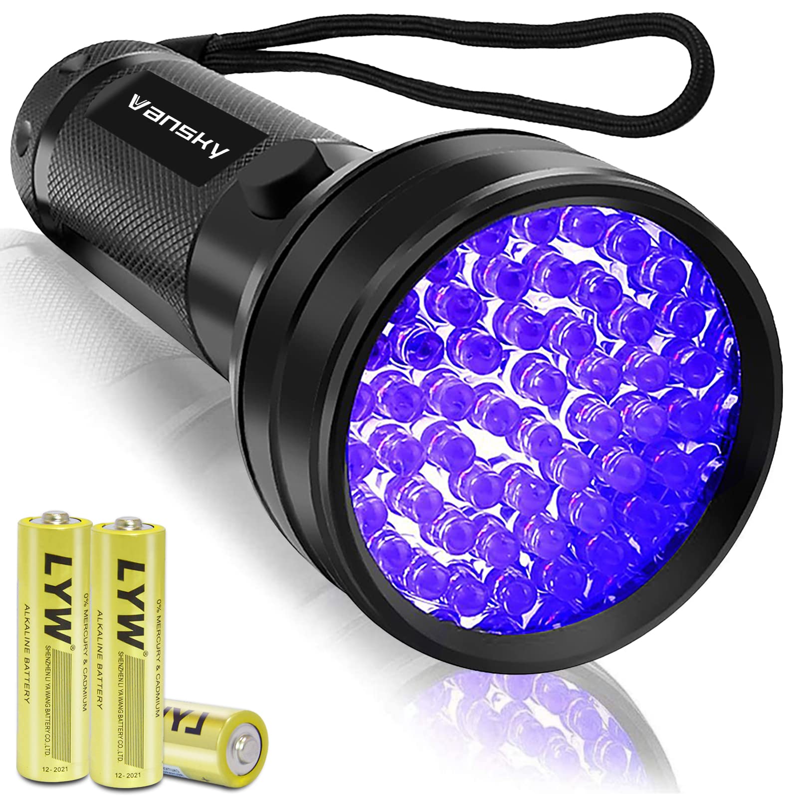 Vansky Black Light UV Flashlight, 2022 Upgraded 51 LED & 12 LED Blacklight Pet Urine Detector for Dog/Cat Urine, Dry Stains, Bed Bug, Matching with Pet Odor Eliminator