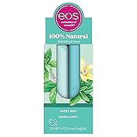 eos 100% Natural Lip Balm- Vanilla Mint & Sweet Mint, All-Day Moisture, 0.14 oz, 2-Pack