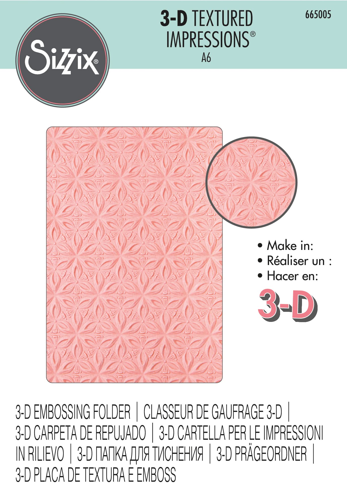 3-D Textured Impressions Embossing Folder Geometric Flowers