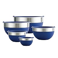 Tramontina 10 Pc Covered Stainless Steel and Silicone Mixing Bowl Set (Blue)