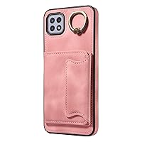 Cellphone Flip Case Compatible with Samsung Galaxy A22 5G Card Slot Holder Multifunctional Case Flip Phone Case Compatible with Samsung Galaxy A22 5G Protective Case (Color : Rose Gold)