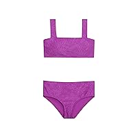 Hobie Girls' Bandeau Bikini Top & Hi Waist Bottom Swimsuit Set