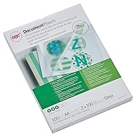 GBC A4 2x100 Micron Gloss Laminating Pouches, Pack of 100, 3740306