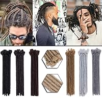 Hairro Dreadlocks Extensions 12 Inch Short 30 strands Soft Crochet Twist Braiding Hair for Men Faux Locs Dread Hairpieces Reggae Hippie Style Dark Blonde