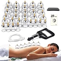 Cupping Therapy Set,32 Therapy Cups Cupping Set with Pump, Professional Chinese Acupoint Cupping Therapy Sets Hijama for Cupping Massage, Muscle&Joints