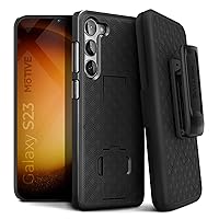 MOTIVE Designed for Samsung Galaxy S23 Case with Belt Clip, Holster Case for S23, Shell Holster Combo, Slim Rugged Drop Shockproof Protective Cover with Kickstand (6.1