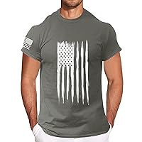 Men's Casual Shirts American Flag Soft and Comfortable T Shirt Short Sleeves 4th of July Shirts Mens Muscle Shirts