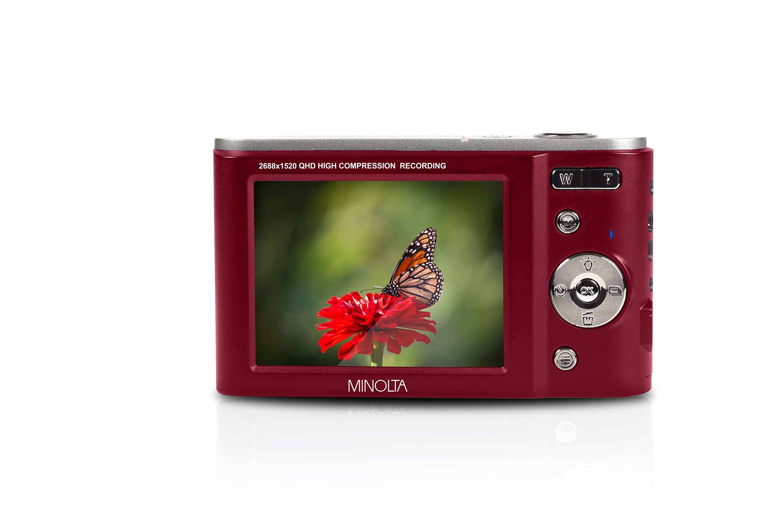 Minolta MND20 44 MP / 2.7K Ultra HD Digital Camera (Red)