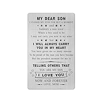 to My Son Gifts from Mom, Happy Son Fathers Day Card, Graduation Gifts for Best Son, Personalized Awesome Son Birthday Gifts for Teen Boys, Proud of Son Present, Love Son Thing from Parents