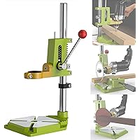 Drill Press Stand for Hand Drill, Bench Drill Press Table, Adjustable Drill Press Table Stand Wood Drilling Machine for Workbench Repair Tool, Single Hole Cast Iron Base
