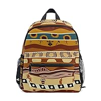 Kids Backpack African Vintage Tribal Stripe Nursery Bags for Preschool Children