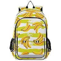 ALAZA Bananas on A Striped Reflective Backpack Outdoor Sport Safety Bag