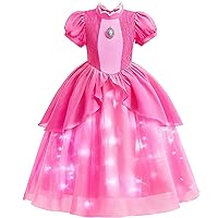 Minetom Princess Dresses for Girls Costume Light up Princess Dress up Clothes for Little Girls Birthday Cosplay Party Outfit